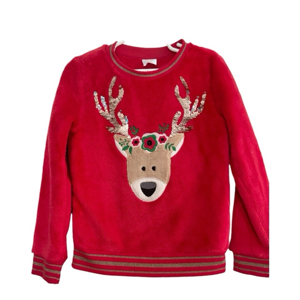 Wonder Nation Girls Plush Embellished Crew Sweatshirt, Size XS4/5